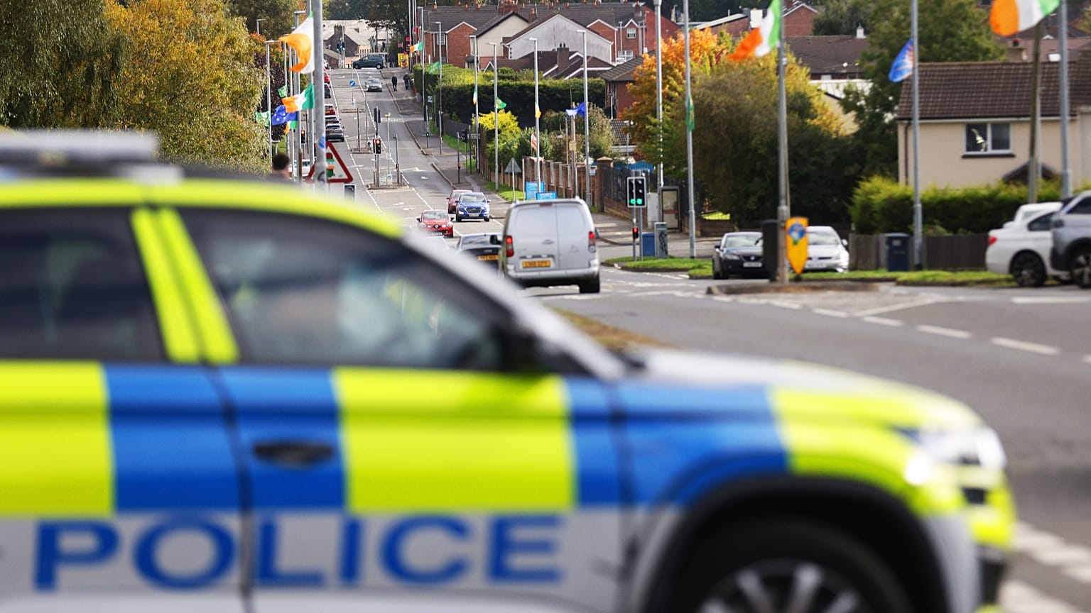 A police car patrols the Garvaghy Road in Portadown, 11 October, 2026