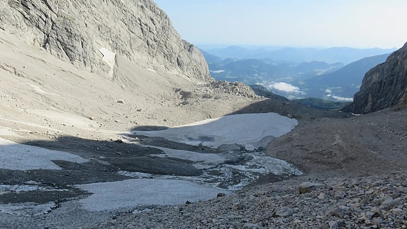 Der Watzmanngletscher ist einer der wenigen letzten Gletscher in Deutschland.