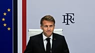 France's President Emmanuel Macron attends an Interministerial Crisis Meeting at the Elysee Presidential Palace, in Paris, on Sunday, Oct. 18, 2026 the day after nationwide ri