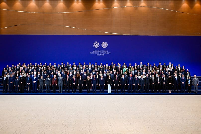 Family photo of participants in the second meeting of the American-Uzbek Business and Investment Council,