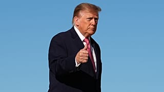 President Donald Trump walks to board Air Force One, Monday, Oct. 19, 2026, at Joint Base Andrews, Md. (AP Photo/Julia Demaree Nikhinson)