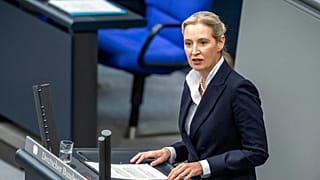 Alice Weidel, líder de AfD, interviene durante una sesión del Parlamento federal alemán, el Bundestag en Berlín, Alemania, el 14 de octubre de 2026.