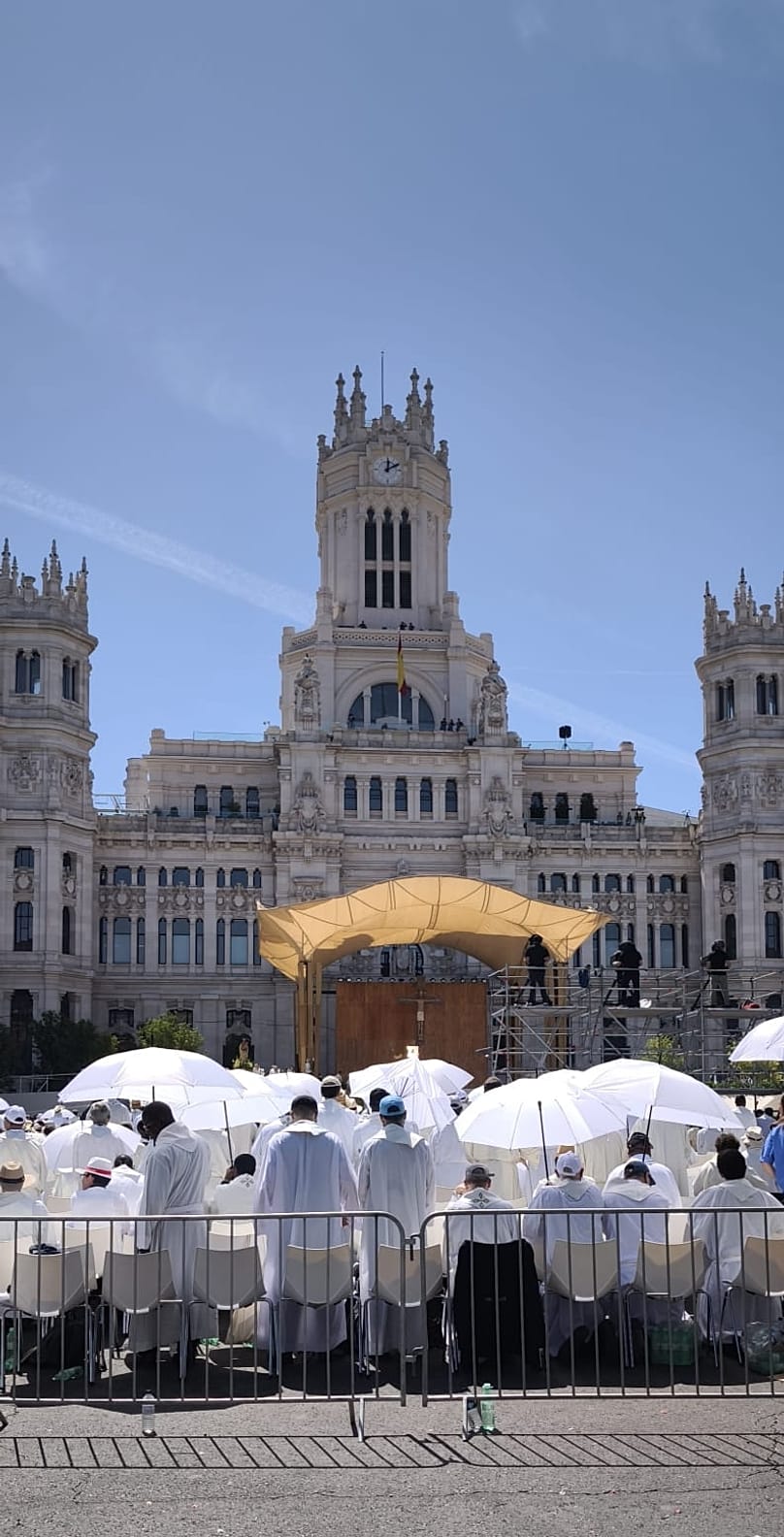 Vista general del espacio habilitado en Madrid para la visita del Papa