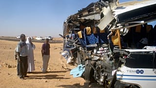 Egypt road crash leaves 13 dead and 34 injured after a bus collides with a truck