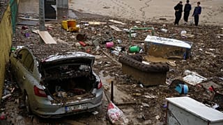 İstanbul'daki sel felaketinden bir görüntü.