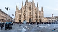 Protesters gather to demonstrate against the high cost of living, in Milan Saturday Oct. 17, 2026