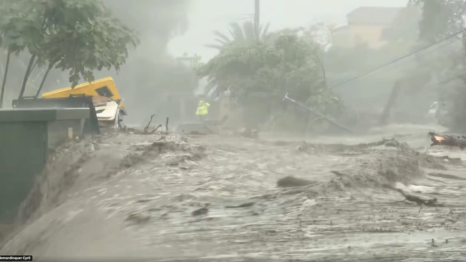 Des inondations à Ghisonaccia, dans le département de Haute-Corse, en France, mardi 20 octobre 2026.