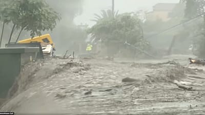 Des inondations à Ghisonaccia, dans le département de Haute-Corse, en France, mardi 20 octobre 2026.