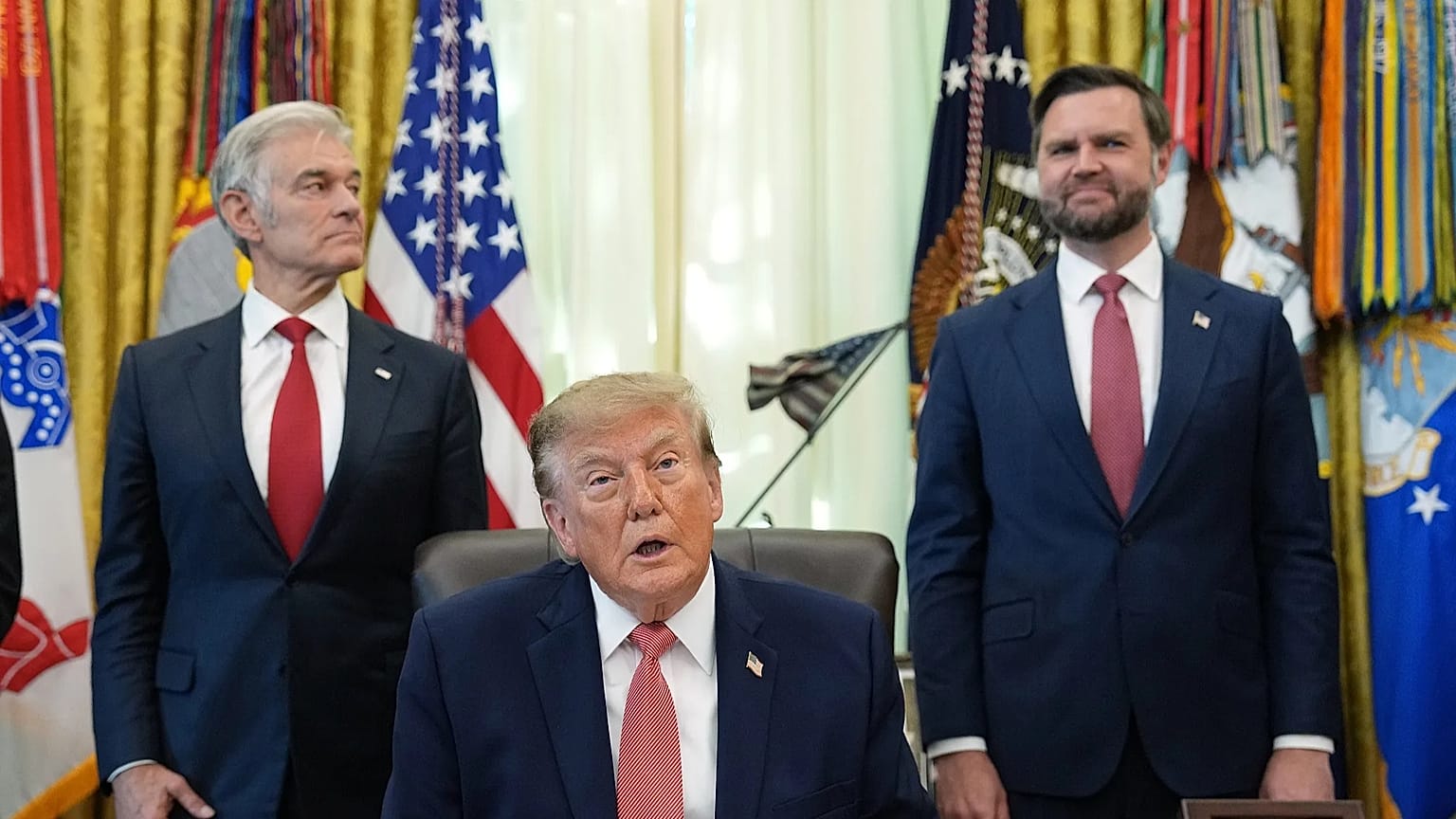 President Donald Trump speaks in the Oval Office of the White House, Tuesday, Oct. 20, 2026, in Washington.