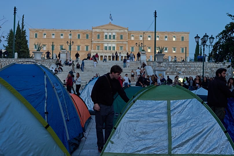 Σκηνές στο Σύνταγμα στο πλαίσιο δράσεων μαθητών και φοιτητών στην Αθήνα