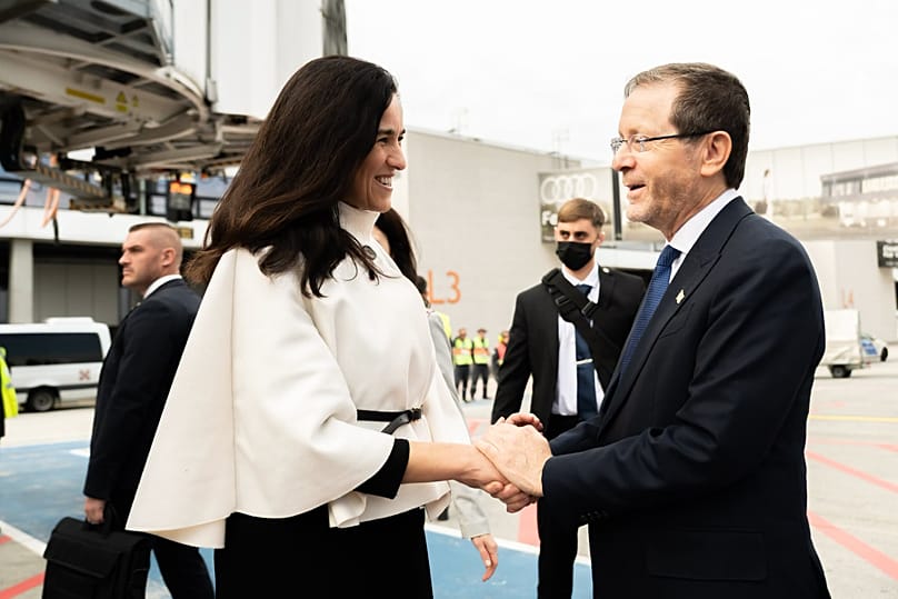 Orbán Anita magyar külügyminiszter és Isaac Herzog izraeli államelnök
