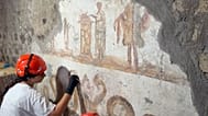 Restorers work to preserve frescoes in Pompeii’s ancient Roman houses