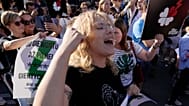 Protest przed polskim parlamentem przeciwko restrykcyjnym przepisom antyaborcyjne w Polsce,  23 lipca 2024 r.