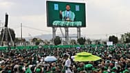 زعيم الحوثيين عبد الملك الحوثي يلقي كلمة متلفزة خلال إحياء ذكرى المولد النبوي في صنعاء، 25 أغسطس/آب 2026. 