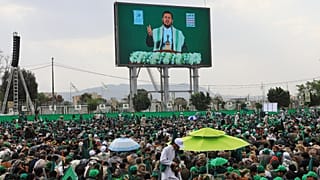 زعيم الحوثيين عبد الملك الحوثي يلقي كلمة متلفزة خلال إحياء ذكرى المولد النبوي في صنعاء، 25 أغسطس/آب 2026. 