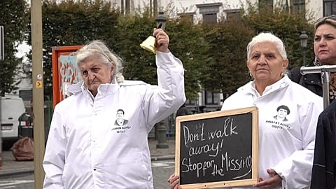 Members of the “Garabagh Missing Families” Public Union rally for international support