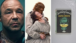 Stephen Graham in 'Nocturne'; Alexander Skarsgård and Olivia Colman in 'Wicker'; a first edition of Agatha Christie's 'Sparkling Cyanide'.