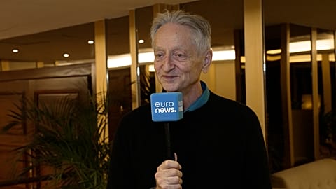 Computer scientist Geoffrey Hinton being interviewed by Euronews Culture.