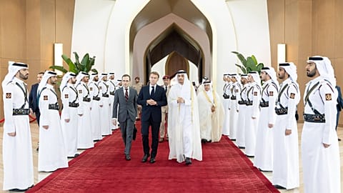 French President Emmanuel Macron during his two-day state visit to Doha, 20 October 2026
