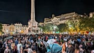 Manifestantes voltaram à praça do Rossio na quarta-feira à noite 