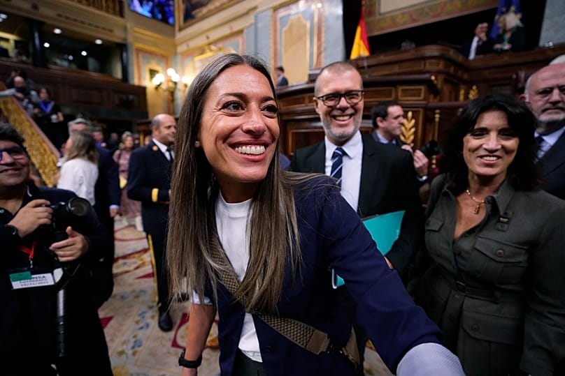 La portavoz de Junts per Catalunya, Míriam Nogueras, a su entrada al Congreso de los Diputados. 