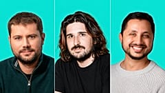 Από αριστερά: Ιωάννης Αντώνογλου (Reflection AI), Αναστάσης Γερμανίδης (Runway) και Αναστάσιος Αγγελόπουλος (Arena).  