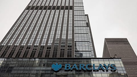 File - A general view shows the Barclays Investment Bank, Monday, 7 April 2025, in New York. 