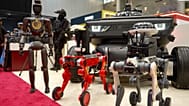 Robots and security equipment on display at Milipol Qatar in Doha, 21 October 2026.