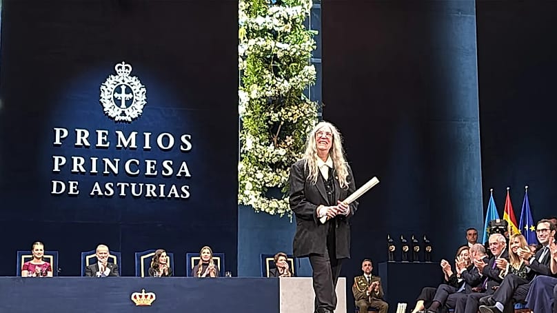 Patti Smith, şarkıcı ve Prenses Asturias Sanat Ödülü sahibi.
