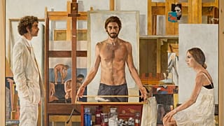 Μοντέλα στο ατελιέ,  250 x 240 εκ., μικτή τεχνική σε ξύλο, 2010-2013, Συλλογή Σ.Φέλιου