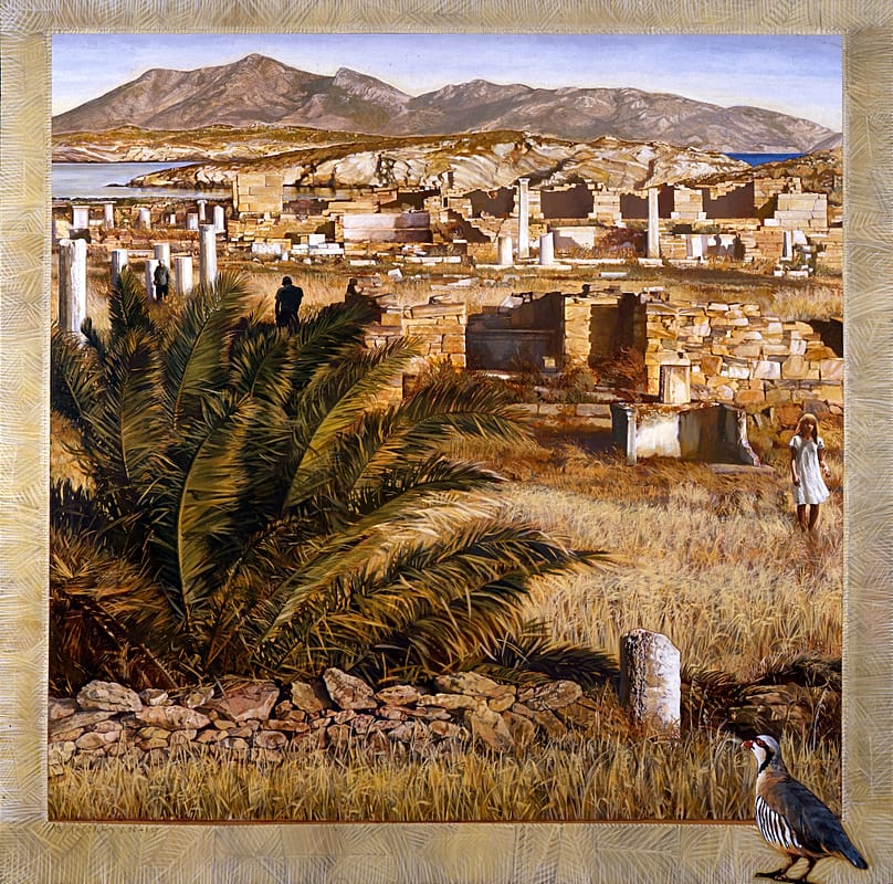 Ενθύμιον Κέρου-Δήλου, 150 x 150 εκ., μικτή τεχνική σε ξύλο, 6/2006-5/2007, ιδιωτική συλλογή