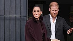 Prince Harry and Meghan, Duke and Duchess of Sussex, leave The Community Recording Studio in Nottingham, England, on 15 October 2026.