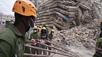 Police dispel crowds with tear gas after 16-storey building collapses in Nairobi