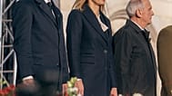 Magyar Péter miniszterelnök, Forsthoffer Ágnes házelnök és Baka András államfő a Kossuth téren 
