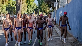 Johannesburg men run in purple briefs to raise prostate cancer awareness