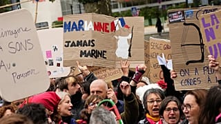 Une manifestation contre le congrès du RN à Orléans, le 24 octobre 2026.