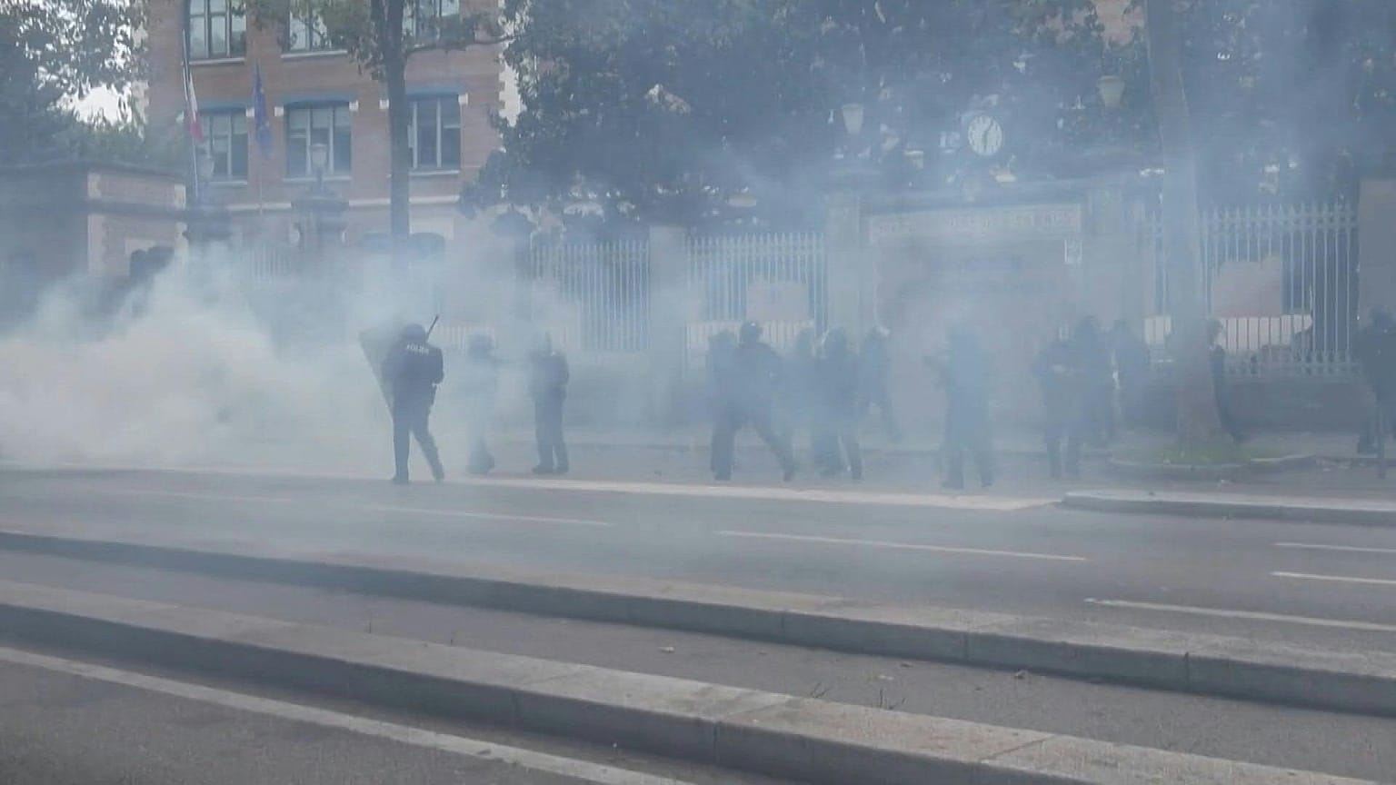Police used tear gas disperse small protest in Lyon