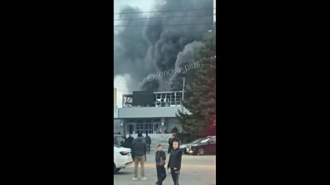 Smoke plumes after three killed in strike on Russian factory