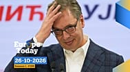 Aleksandar Vucic speaks at the party headquarters, after conceding defeat in the parliamentary election in Belgrade, Serbia, Sunday, Oct. 25, 2026. 
