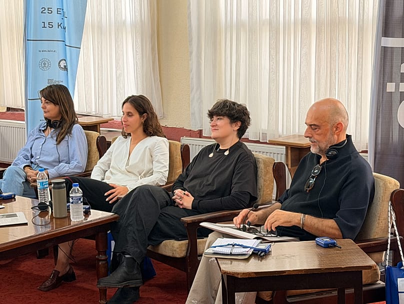 Soldan sağa Sinopale 10. edisyon küratörleri: Marina Fokidis, Deniz Kırkalı, Mariam Natroshivili, T. Melih Görgün