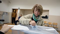A voter casts her vote for a presidential election in Sofia, Bulgaria, Sunday, 25 Oct, 2026. 