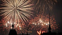 Fireworks illuminate the night sky over Zurich, Switzerland, during the New Year's Eve celebrations, on Thursday, Jan. 1, 2026. 