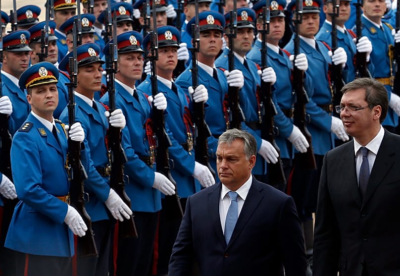 Orbán és Vučić Belgrádban, 2016-ban