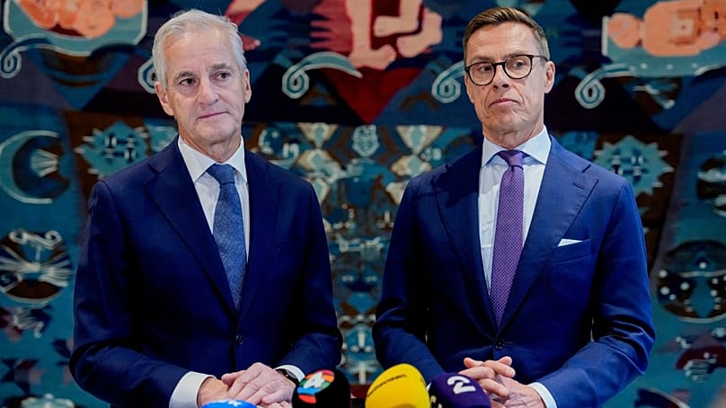 Jonas Gahr Støre and Alexander Stubb.