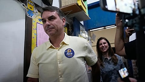 Flávio Bolsonaro at a polling station during the second round of Brazil's presidential election, Rio de Janeiro, 25 October 2026