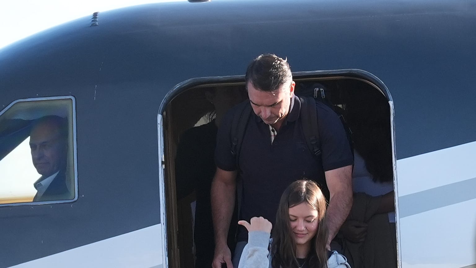Flávio Bolsonaro arrives at Miami-Opa Locka Executive Airport on Wednesday, 