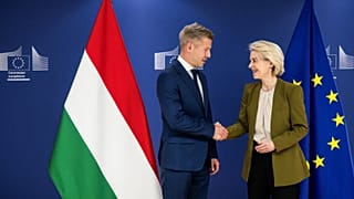 Hungarian Prime Minister Péter Magyar with European Commission President Ursula von der Leyen in Brussels, 29 April, 2026. 