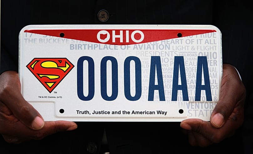 L'Ohio ha introdotto le targhe di Superman nel 2013