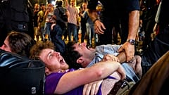 Police disperse left-wing activists as they block streets calling for the formation of a government made up of Jewish and Arab parties after Israeli legislative elections.