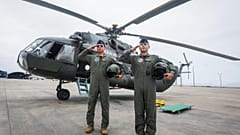 L'elicottero MI-17 che trasporterà papa Leone XIV durante la sua visita in Perù.